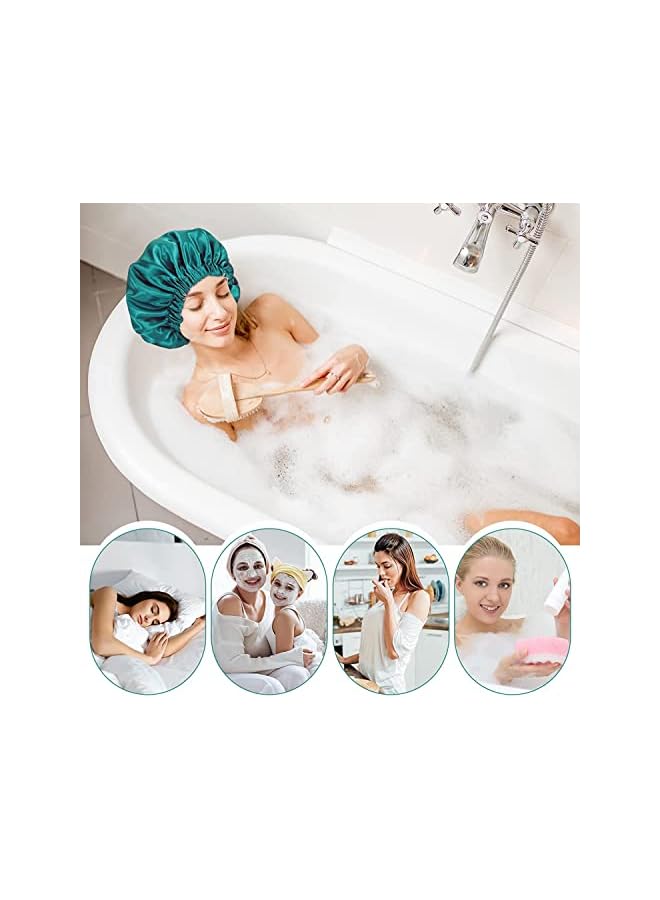 Zaboon غطاء نوم مزدوج الجوانب قابل للتعديل بونيت حرير غطاء رأس أو غطاء نوم قابل للتعديل مع حزام مرن غطاء شعر ساتان مزدوج الطبقة مقاوم للماء غطاء ساتان للنوم للنساء والفتيات 2 قطعة - Image 3