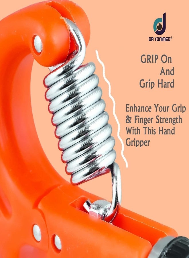Dr Yonimed Plastic Adjustable Hand Grip Strengthener,Hand Gripper for Men & Women Hand Excerciser 5kg to 60kg for Forearm,Wrist & Hand Exercise|Ideal for Gym,Fitness & Rehabilitation Multicolor,Orange - Image 3