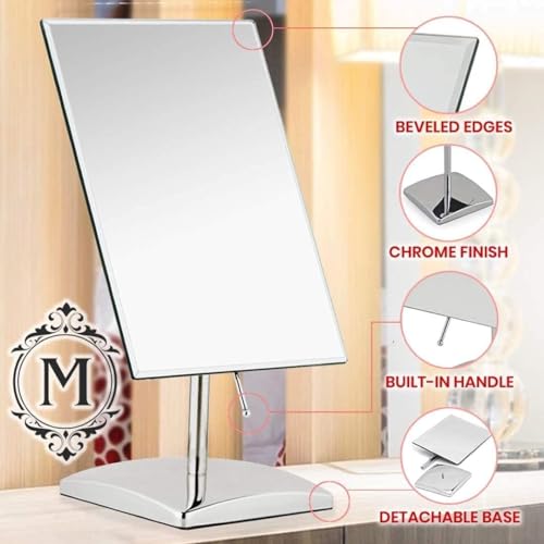 MIRRORVANA Large Table Desk Mirror with Stand for Office Desktop, Makeup Vanity and Bathroom Countertop - Personal Adjustable Face Mirror - 9.8" x 7" - Image 3