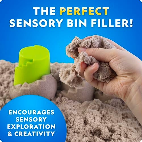 Blue Marble National Geographic Moon Sand - 12 Lbs. with Castle Molds (Natural) - A Fun No Mess Sensory Activity, Kids Fake Sand Play Set, Sensory Bin Filler - Image 3