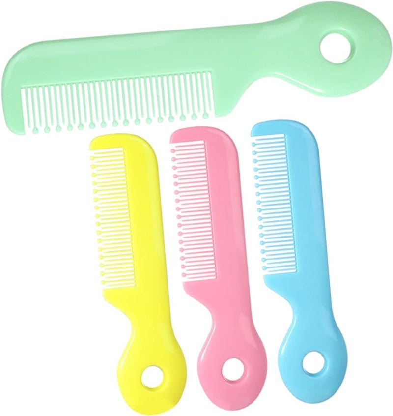 Galepromot 4Pcs Newborn Hair Comb Baby Comb Round Teeth Combs Wide Tooth Hair detangler for Toddler Pocket Hair Comb Baby and Child Care Products Health and Household - Image 1