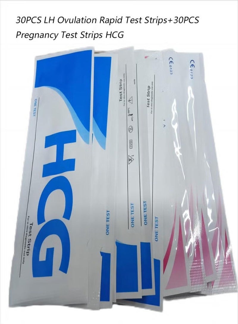 HCG 60-Piece Pregnancy Test Strips  and LH Ovulation Rapid Test Strips,Midstream Fertility Diagnostic Home Test and Quick Early Detection of Pregnancy Early Pregnancy Tests Set - Image 1