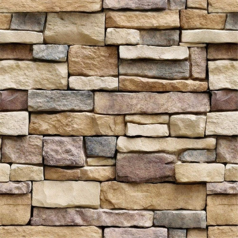 Yancorp 18"x120" Brick Wallpaper Peel and Stick Modern Stone Contact Paper Backsplash Self-Adhesive Wall Paper Kitchen Bedroom Accent Wall Brown Beige Removable Wallpaper - Image 1