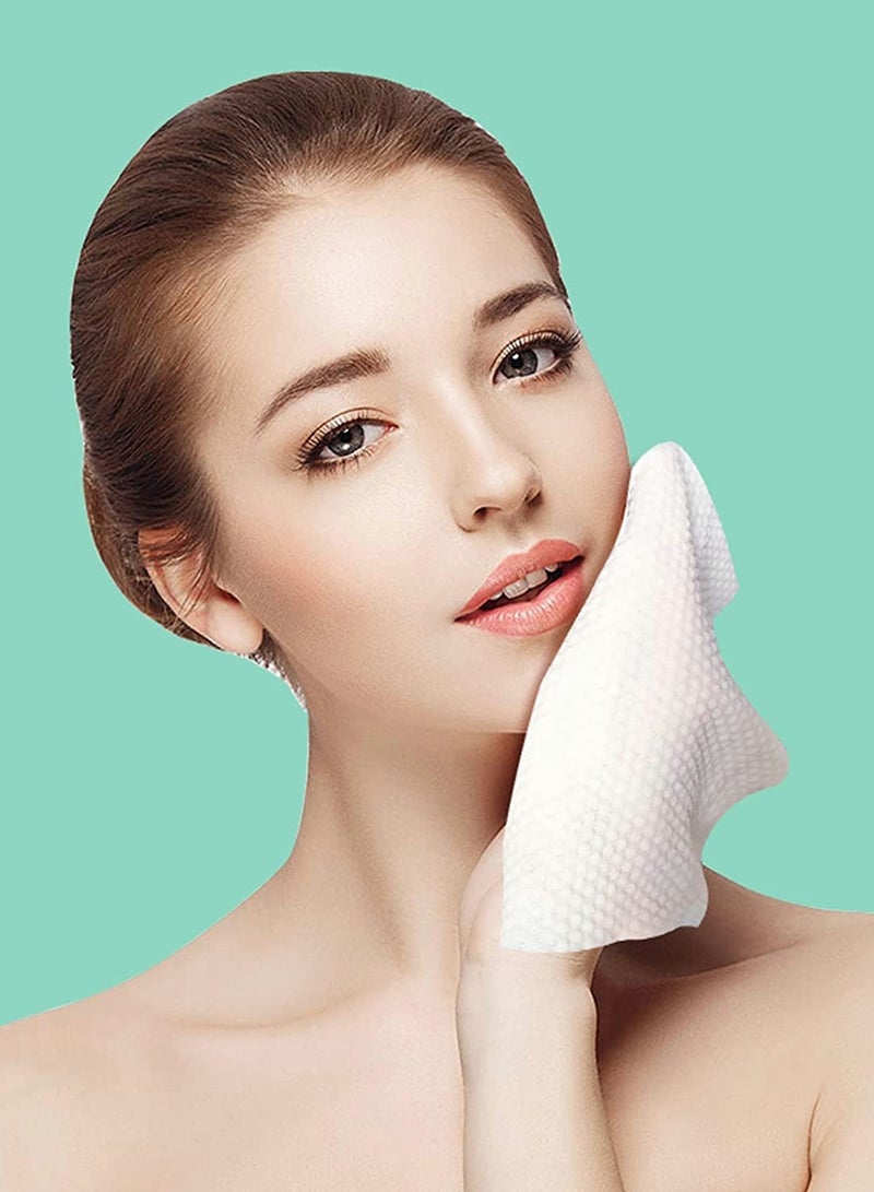 SOLARAE Disposable Face Towel, Deeply Cleansing Cotton Tissue Soft Cotton Dry Facial Tissue for Skincare Facial Cleansing Makeup Removing Surface Cleaning 2 Pack(200 Count) - Image 5