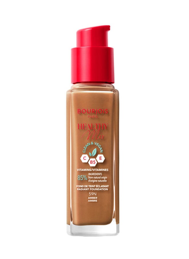 BOURJOIS PARIS - Healthy Mix Clean Foundation - 59N - Amber, 30ml - Image 1