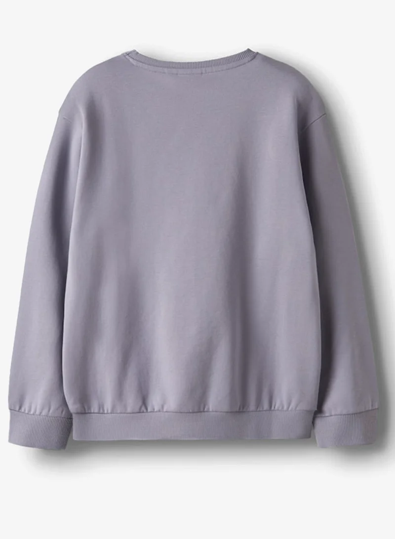Name It Lavender Gray Kids Graphic Crew Neck Sweatshirt for Women | Best Price UAE