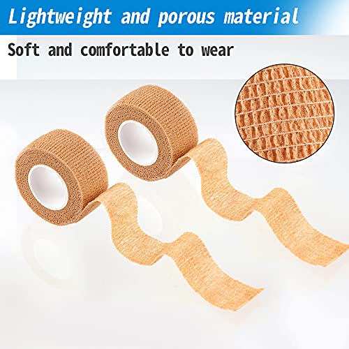 Mooerca 24 Pack Self Adherent Cohesive Wrap Bandages 1 Inches X 5 Yards,First Aid Tape, Elastic Self Adhesive Tape, Athletic, Sports wrap Tape, Bandage Wrap for Sports, Wrist, Skin Colour Athletic Tape - Image 4