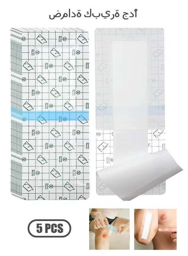 HAVEN Shower Waterproof Patch，C-Section complex Waterproof Bandages，Transparent Stretch Adhesive Bandage, Waterproof Clear Adhesive Bandages,10*25cm Tummy Tuck Shower Protector Scar Covers, Protective Pad Patches, Large Wound Care Supplies (Clean) - Image 1