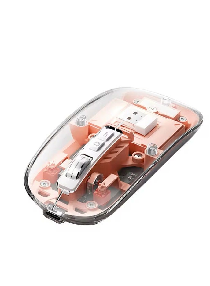 Devon Transparent Wireless Gaming Mouse Bluetooth Dual Mode Adjustable 3-Device Simultaneously for PC Mac Laptop Multicolor - Image 3