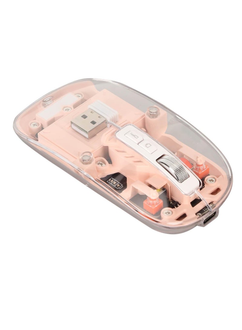Devon Transparent Wireless Gaming Mouse Bluetooth Dual Mode Adjustable 3-Device Simultaneously for PC Mac Laptop Multicolor - Image 2