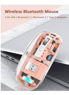 Devon Devon Transparent Wireless Gaming Mouse Bluetooth Dual Mode Adjustable 3-Device Simultaneously for PC Mac Laptop Multicolor  - Image 4
