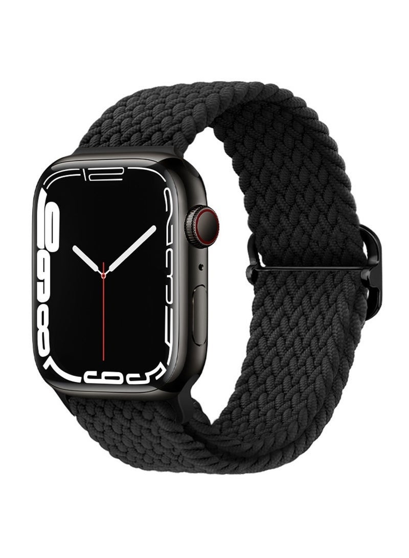 مستقبل نوفا سوار ساعة نايلون بديل لسلسلة iWatch 10/11 46 مم، متوافق مع سوار iWatch 49 مم 45 مم 44 مم 42 مم، سوار معصم بديل رياضي لسلسلة iWatch 9 8 7 6 5 4 ultra 2 ultra 3 ultra SE SE 2 SE 3 باللونين الأسود والأزرق - Image 2