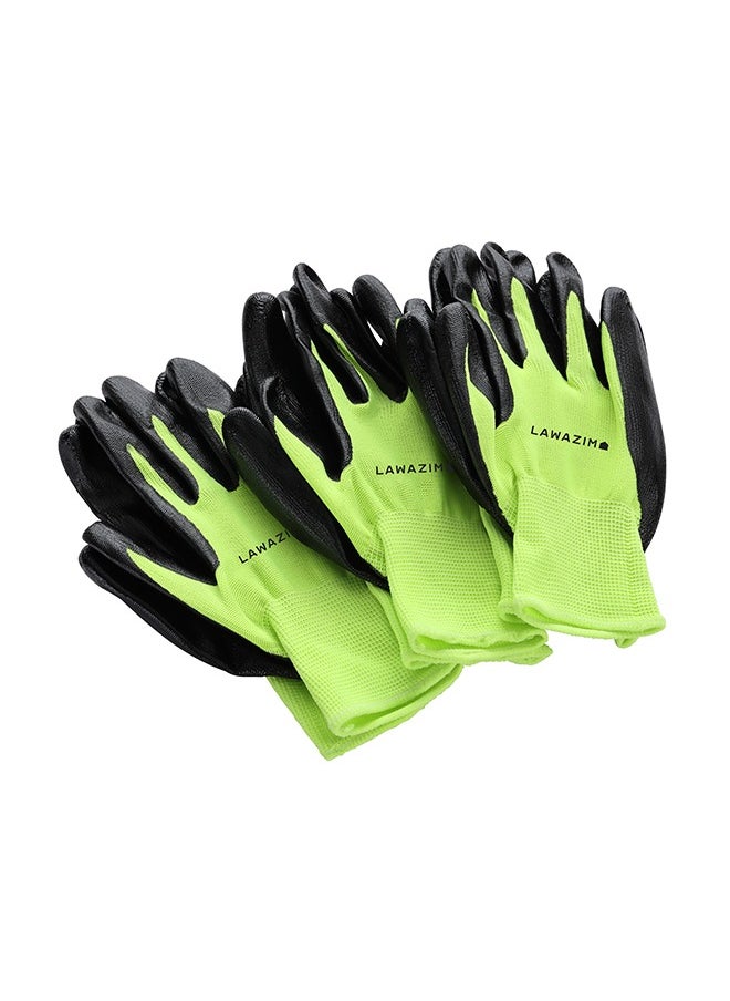 LAWAZIM 3-Pairs Cotton Working Gloves - Yellow  - Image 1
