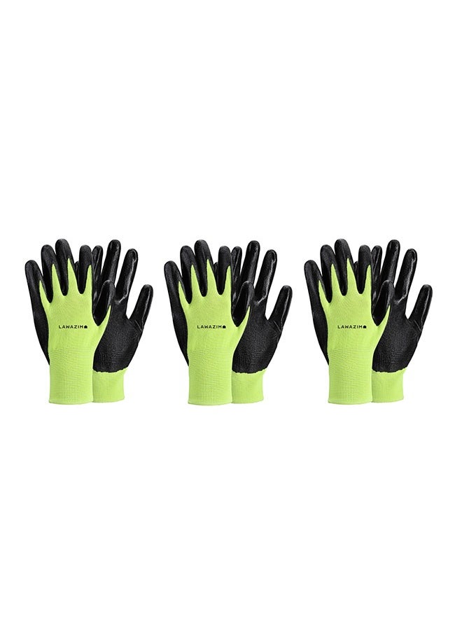 LAWAZIM 3-Pairs Cotton Working Gloves - Yellow  - Image 2