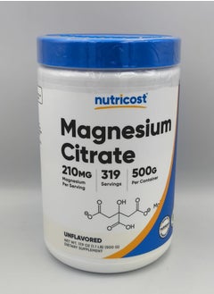 Magnesium Citrate, 210 G Magnesium Per Serving, 319 Servings, 500 G Per Container, Unflavored Net Wt. 17.9 Oz (1.1 LB) (500 G), Dietary Supplement