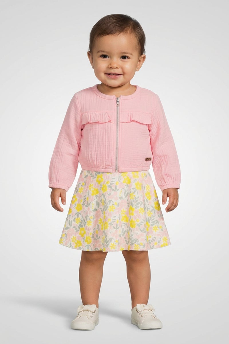 Kensie Toddlers Girl 2 Pcs Floral Print Dress And Jacket Set, Multicolor - Image 1