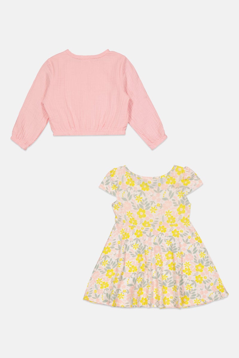 Kensie Toddlers Girl 2 Pcs Floral Print Dress And Jacket Set, Multicolor - Image 2