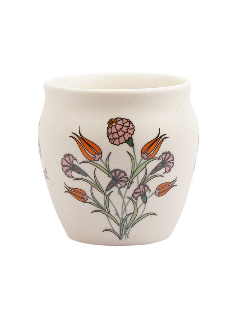 MIAH Decor Handcrafted Floral Matt Collection - Traditional Style Re-useable Stoneware/Ceramic Kullad/kulhad/kullar/Kullad Tea Cups for Serving Coffee & Milk-Set of 6(MD-212) - Image 3
