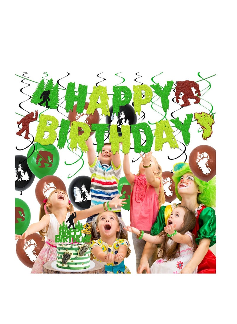 Zikra Birthday Party Supplies Set Banner Balloons Cake Topper Spirals Sticker, Decoration Favors for Kids Man Sports Fan Outdoor Nature Fans Decor 96PCS - Image 3
