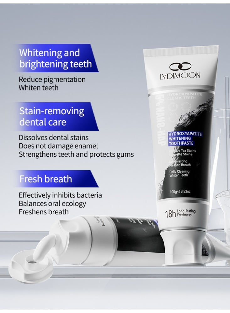 LYDIMOON Hydroxyapatite Whitening Toothpaste Stain Removal Fresh Breath Enamel Repair 100g - Image 4