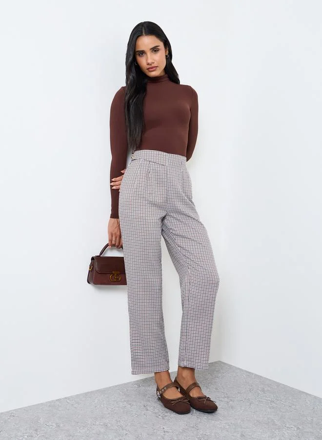 تايك تو Multi-Checkered Straight Leg Pants