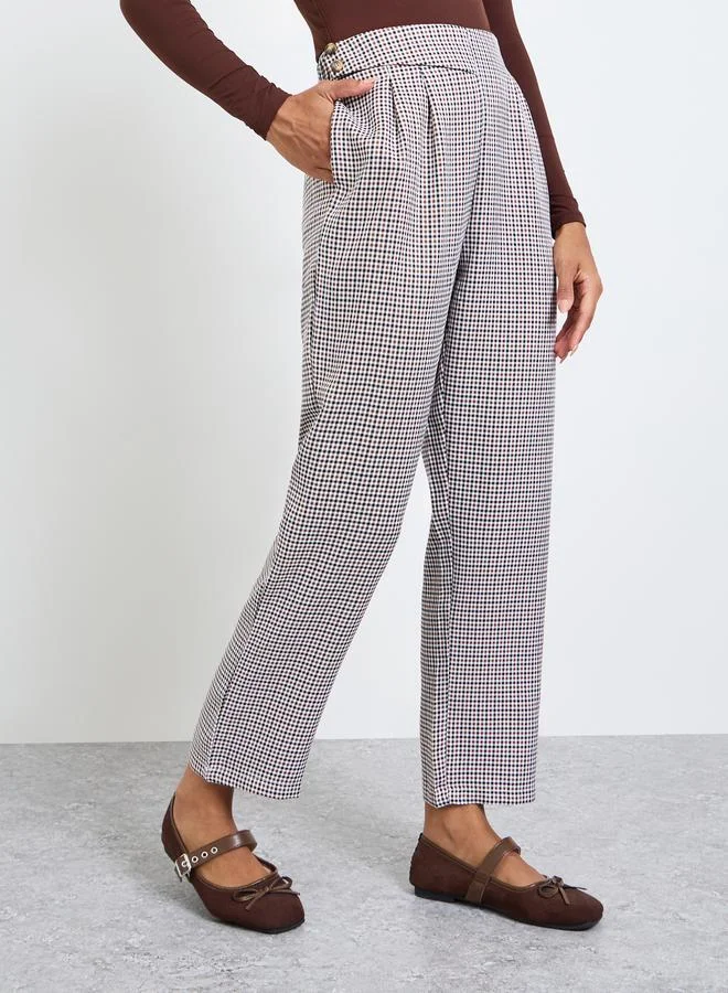 تايك تو Multi-Checkered Straight Leg Pants