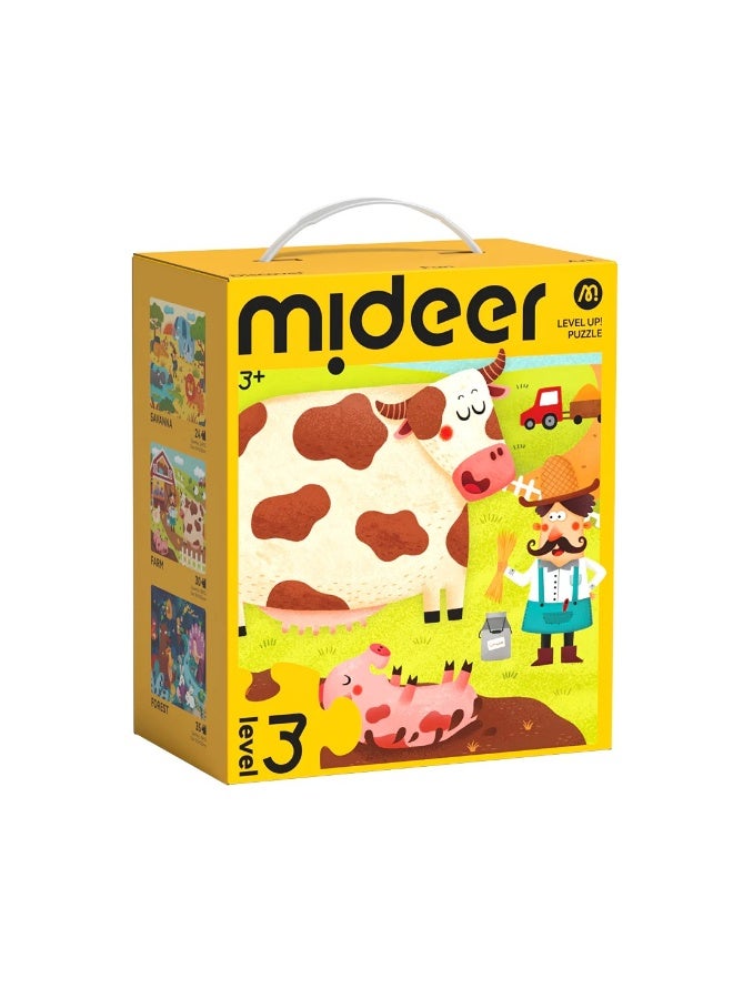 MiDeer Level Up Natural Scenery Puzzle Set with Storage Bag Level 3, 3 Progressive Jigsaw Puzzles for Kids 3+, 24-35 Piece Educational Animal & Nature Puzzle Game for Cognitive Learning - Image 3