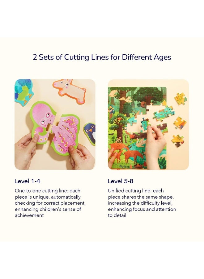 MiDeer Level Up Natural Scenery Puzzle Set with Storage Bag Level 3, 3 Progressive Jigsaw Puzzles for Kids 3+, 24-35 Piece Educational Animal & Nature Puzzle Game for Cognitive Learning - Image 4