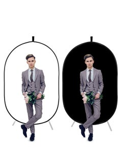 Generic 3.3 x 5ft/100 x 150cm Collapsible Twist Background Double-Sided Pop Up Flex Backdrops Chroma Portrait Screen Professional Video Photography Television Studio Props (Black/White)  - Image 5