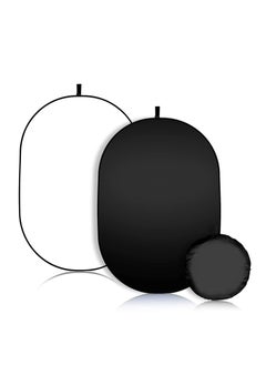 Generic 3.3 x 5ft/100 x 150cm Collapsible Twist Background Double-Sided Pop Up Flex Backdrops Chroma Portrait Screen Professional Video Photography Television Studio Props (Black/White)  - Image 1