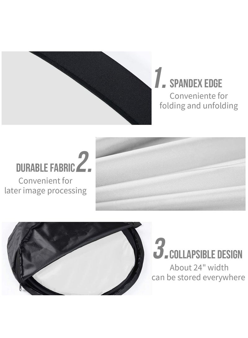 3.3 x 5ft/100 x 150cm Collapsible Twist Background Double-Sided Pop Up Flex Backdrops Chroma Portrait Screen Professional Video Photography Television Studio Props (Black/White)  - Image 4