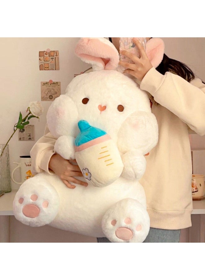 YQbest Cartoon Milk Bottle Rabbit Plush Toy - Soft Little White Rabbit Sofa Pillow Doll, Stuffed Animal Cushion for Kids Toddlers, Home Living Room Bedroom Decoration, Perfect Gift for Girls Boys - Image 1