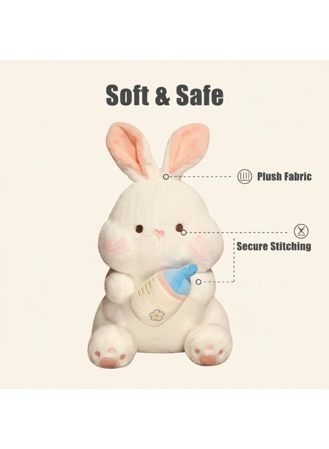 YQbest Cartoon Milk Bottle Rabbit Plush Toy - Soft Little White Rabbit Sofa Pillow Doll, Stuffed Animal Cushion for Kids Toddlers, Home Living Room Bedroom Decoration, Perfect Gift for Girls Boys - Image 3