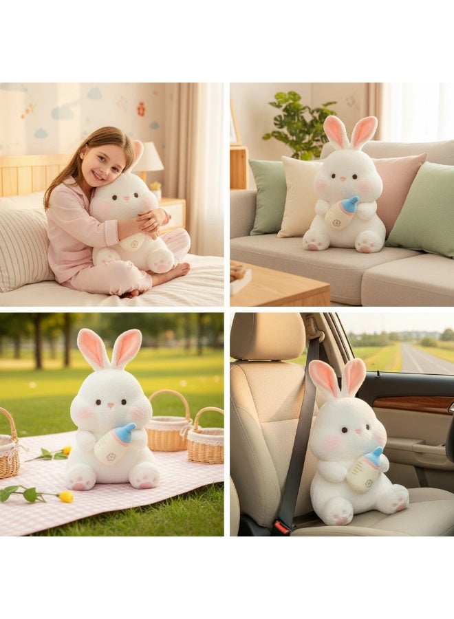 YQbest Cartoon Milk Bottle Rabbit Plush Toy - Soft Little White Rabbit Sofa Pillow Doll, Stuffed Animal Cushion for Kids Toddlers, Home Living Room Bedroom Decoration, Perfect Gift for Girls Boys - Image 4