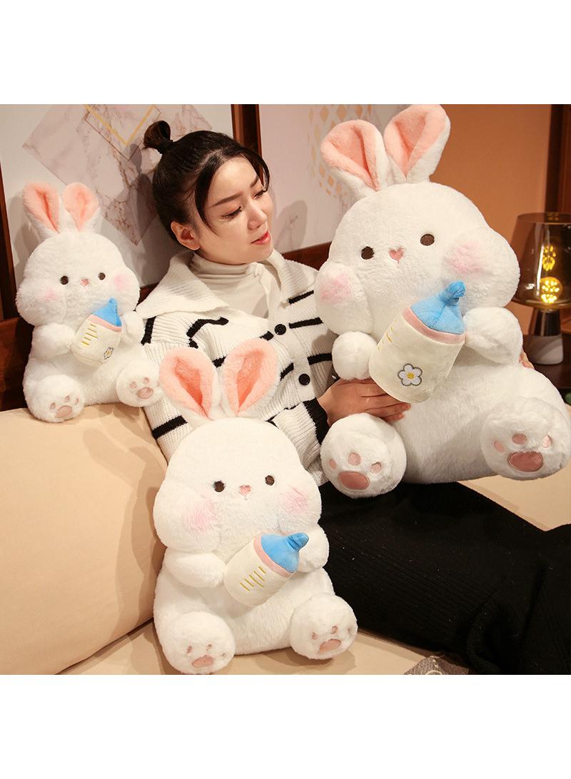 YQbest Cartoon Milk Bottle Rabbit Plush Toy - Soft Little White Rabbit Sofa Pillow Doll, Stuffed Animal Cushion for Kids Toddlers, Home Living Room Bedroom Decoration, Perfect Gift for Girls Boys - Image 5