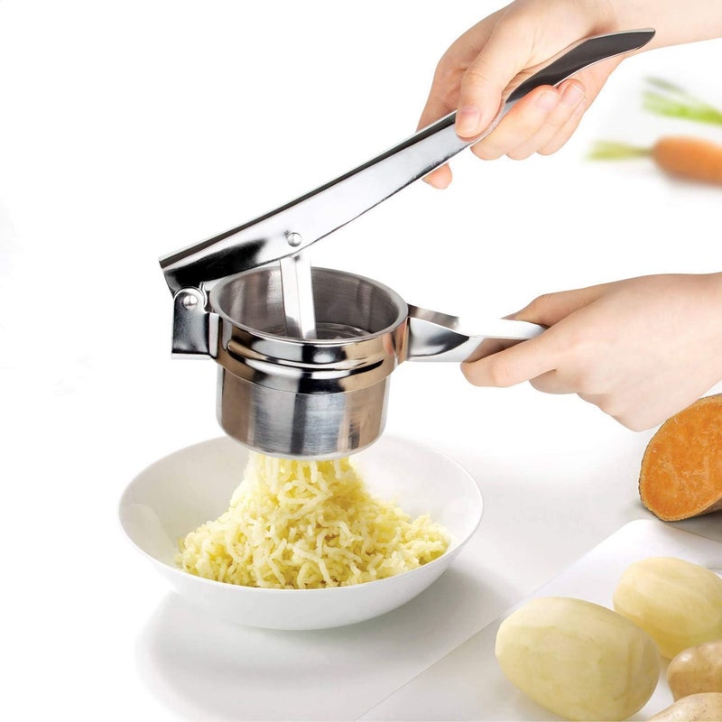 we3 Potato Ricer Masher Heavy Duty Food Presser for Potatoes Purple Potato Pumpkin Lemon Fruit Juice with 3 Pieces Replaceable Ricing Discs for Coarse Fine Ricing - Image 5