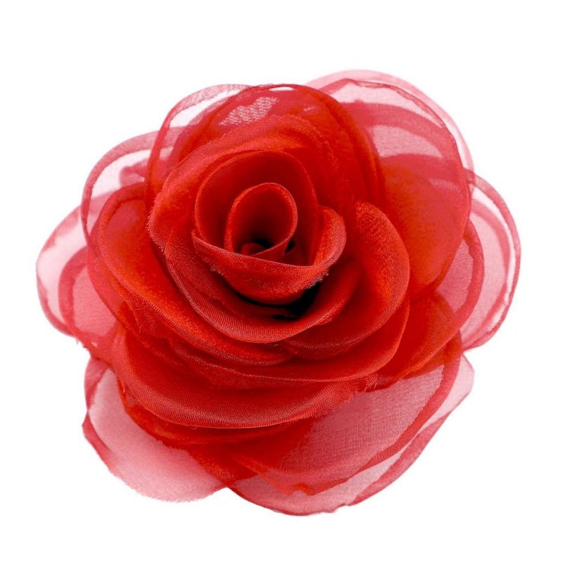 Merdia Lovely Rose Brooches and Floral Hair Clips Decorative Accessories for Women Hat Pins and Red Brooch Included