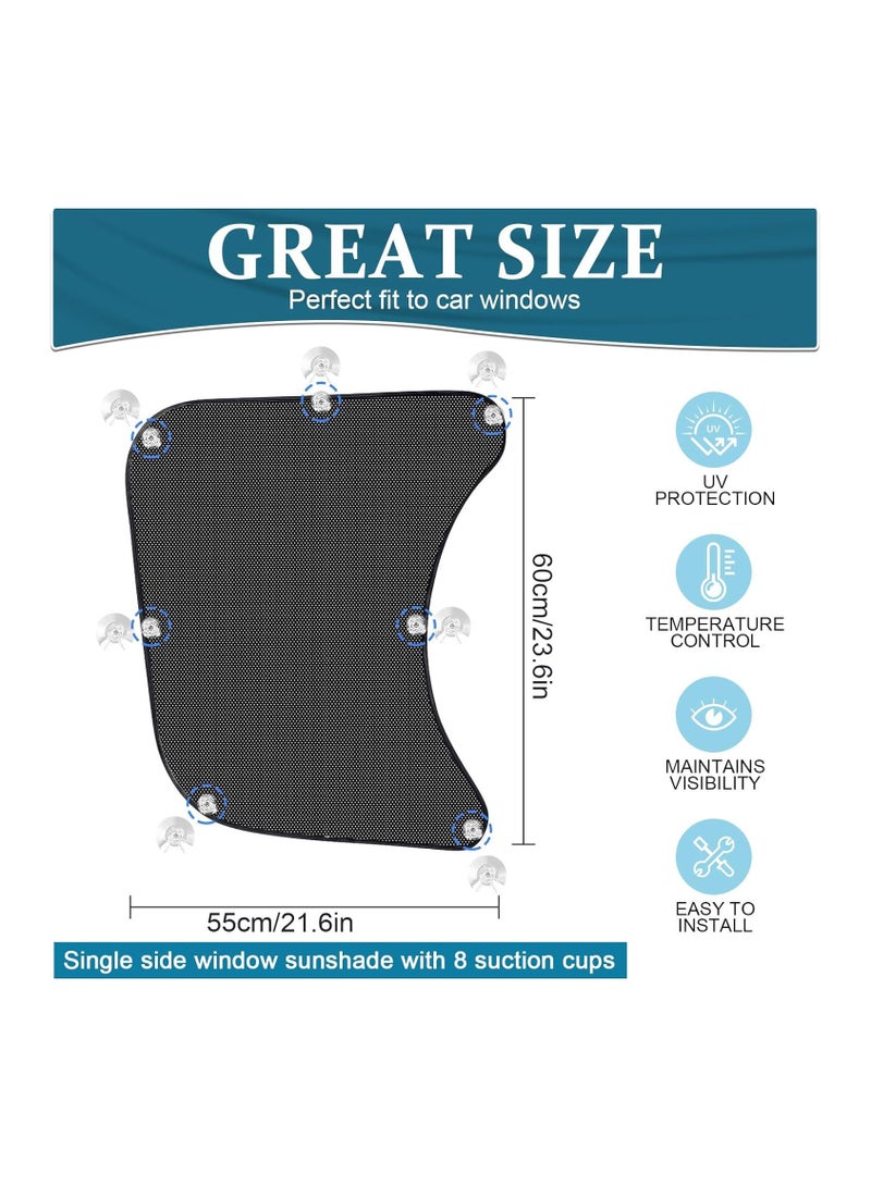 SOLARAE 2 Pcs Side Window Sun Shade for Semi-Truck, 19.68'' X 23.53'' Semi Window Sun Shade, Suction Cup, Heat Protect, Fit for Freightliner Volvo VNL RV International Trucks, Semi Truck Accessories Interior - Image 4