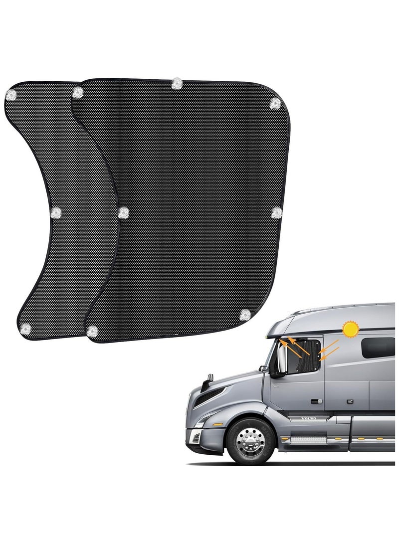 SOLARAE 2 Pcs Side Window Sun Shade for Semi-Truck, 19.68'' X 23.53'' Semi Window Sun Shade, Suction Cup, Heat Protect, Fit for Freightliner Volvo VNL RV International Trucks, Semi Truck Accessories Interior - Image 1