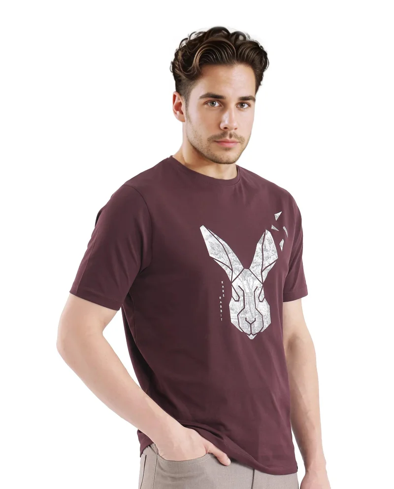 Rare Rabbit Men's Crew Neck Logo Print T-Shirt