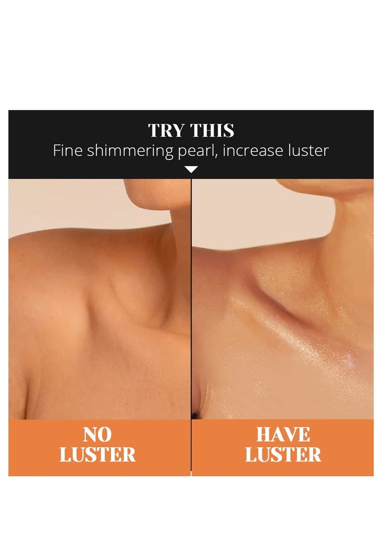 LIYALAN Liyalan Shimmer Body Oil Rose Gold 5 Color Bronze Face Glow Pearl Highlighter Illuminator body Makeup Shine Glitter Gold Liquid Taning(3.38 Fl Oz/05)  - Image 2