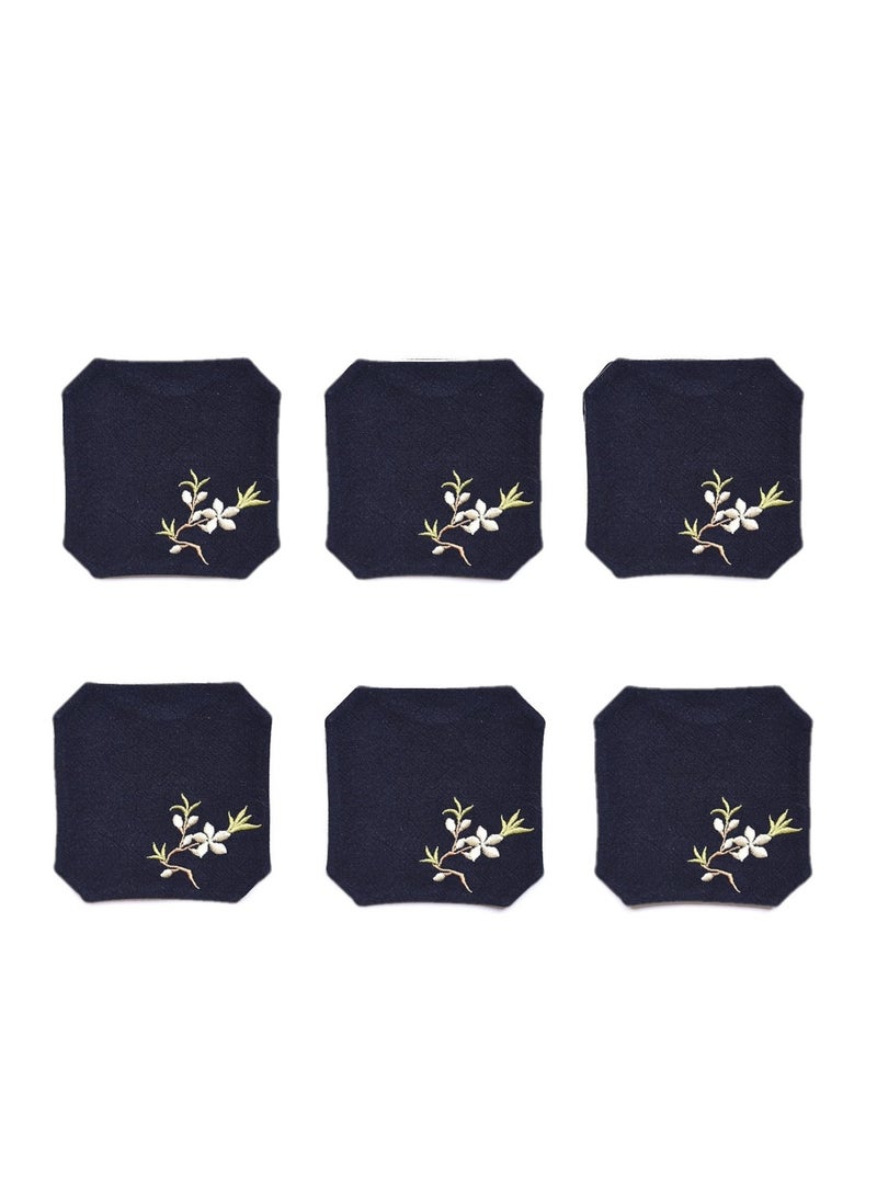Y&D Chinese Style Cotton Linen Retro Water Absorbing Double Layer Thickened Cup Holder Fabric Embroidered Tea Cup Pad Fabric Art Cup Pad  - Image 1