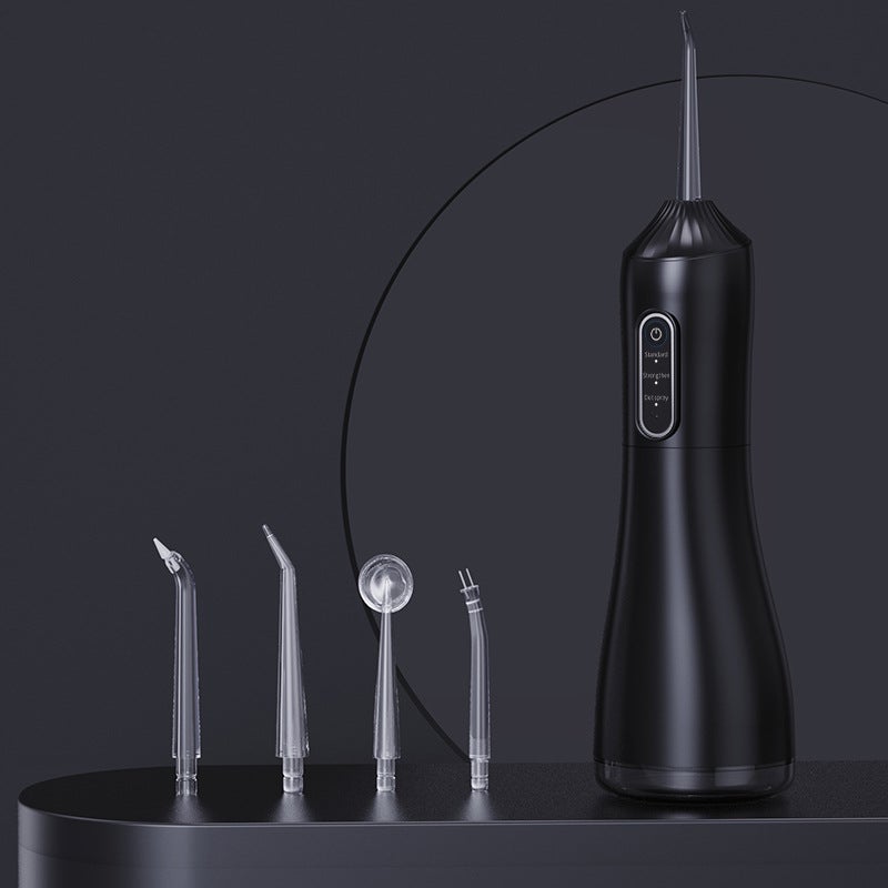 Portable Electric Tooth Cleaner S88 black (with 4 nozzles)