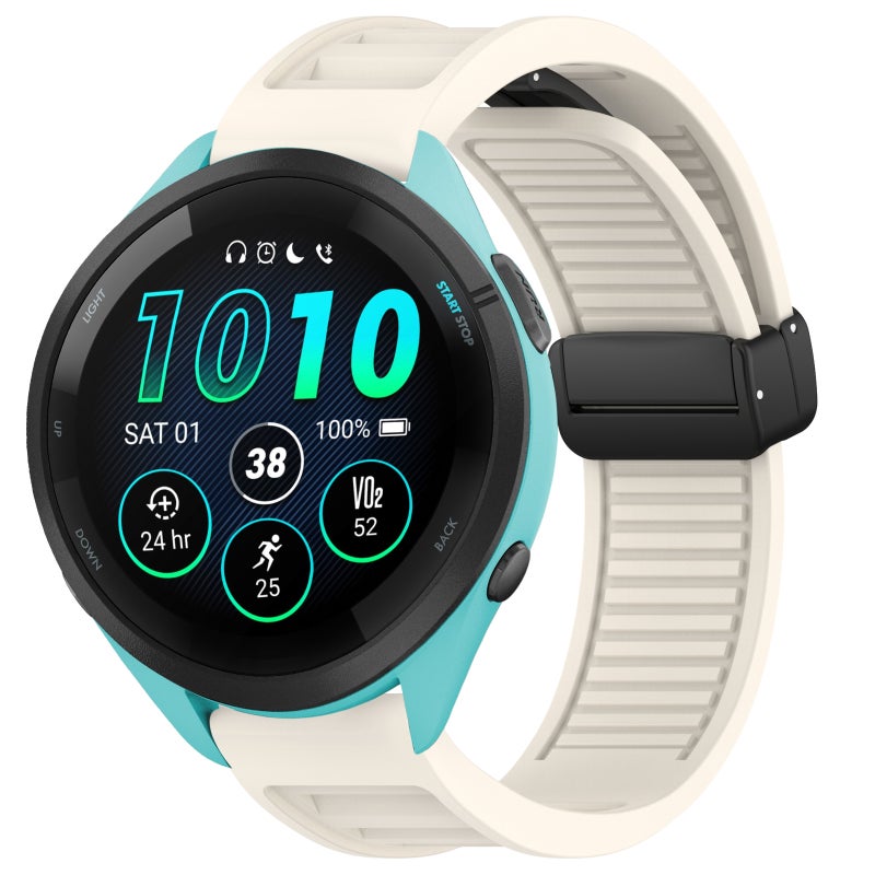 For Garmin Forerunner 265 22Mm Foldable Magnetic Buckle Silicone Watch Band(Starlight) - Image 1