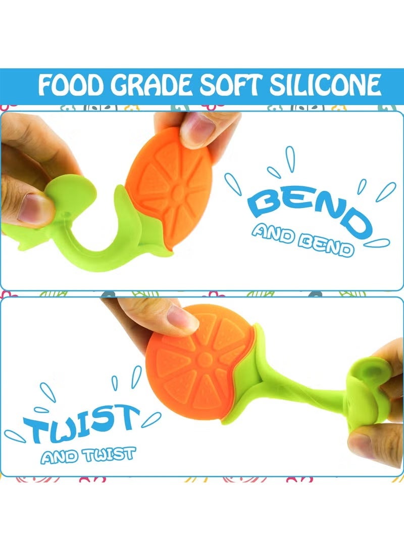 إيكيوك 4 قطع من ألعاب التسنين للأطفال حواف ناعمة وآمنة مصنوعة من السيليكون الناعم المخصص للأغذية لعلاج أسنان الأطفال يمكن وضعها في الثلاجة خالية من مادة BPA بنسبة 100٪ مجموعة لعلاج أسنان الأطفال للبنين والبنات - Image 5