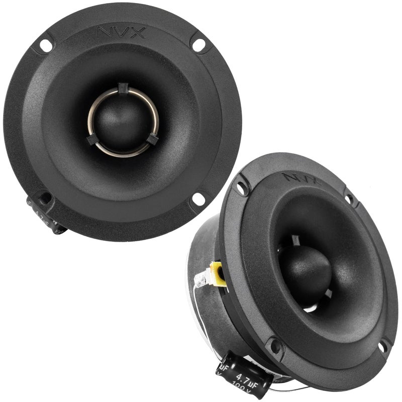 NVXÂ® VPRO35TW 3.5" Aluminum Pro Audio Slim Bullet Tweeters, 240W Peak, 120W RMS, High Sensitivity, Titanium Diaphragm, 4-Ohm, 104 dB, Shallow-Mount for Easy Install in Cars/Trucks/Motorcycles - Image 1