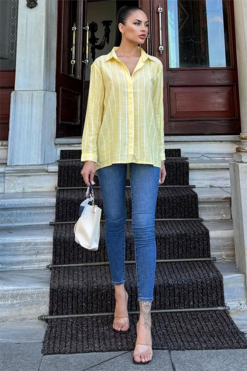 Weshaya قميص نسائي أصفر - Image 4