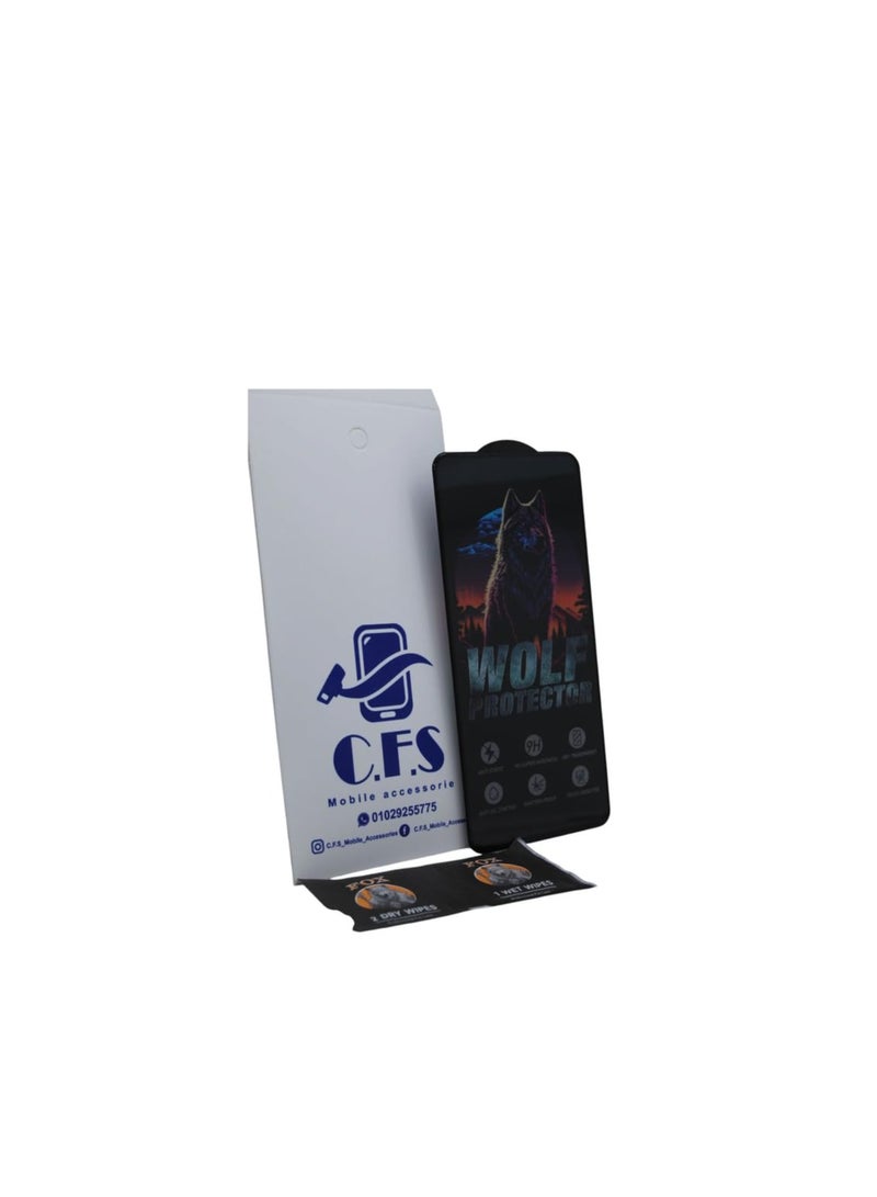 Wolf Protector Design Tempered Glass Screen Protector for Oppo A58 - Clear & Black - Image 2