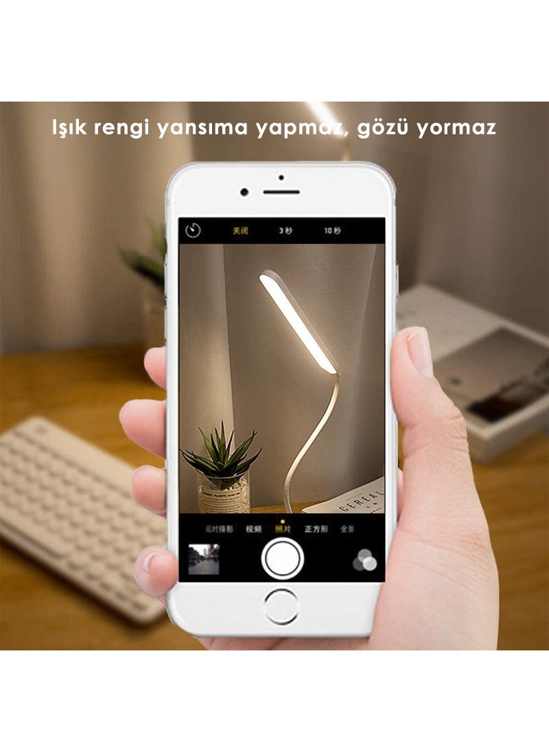 Technosmart USB Rechargeable White Phone Holder Table Lamp with Different Color Options Stylish Night Light Office  - Image 3