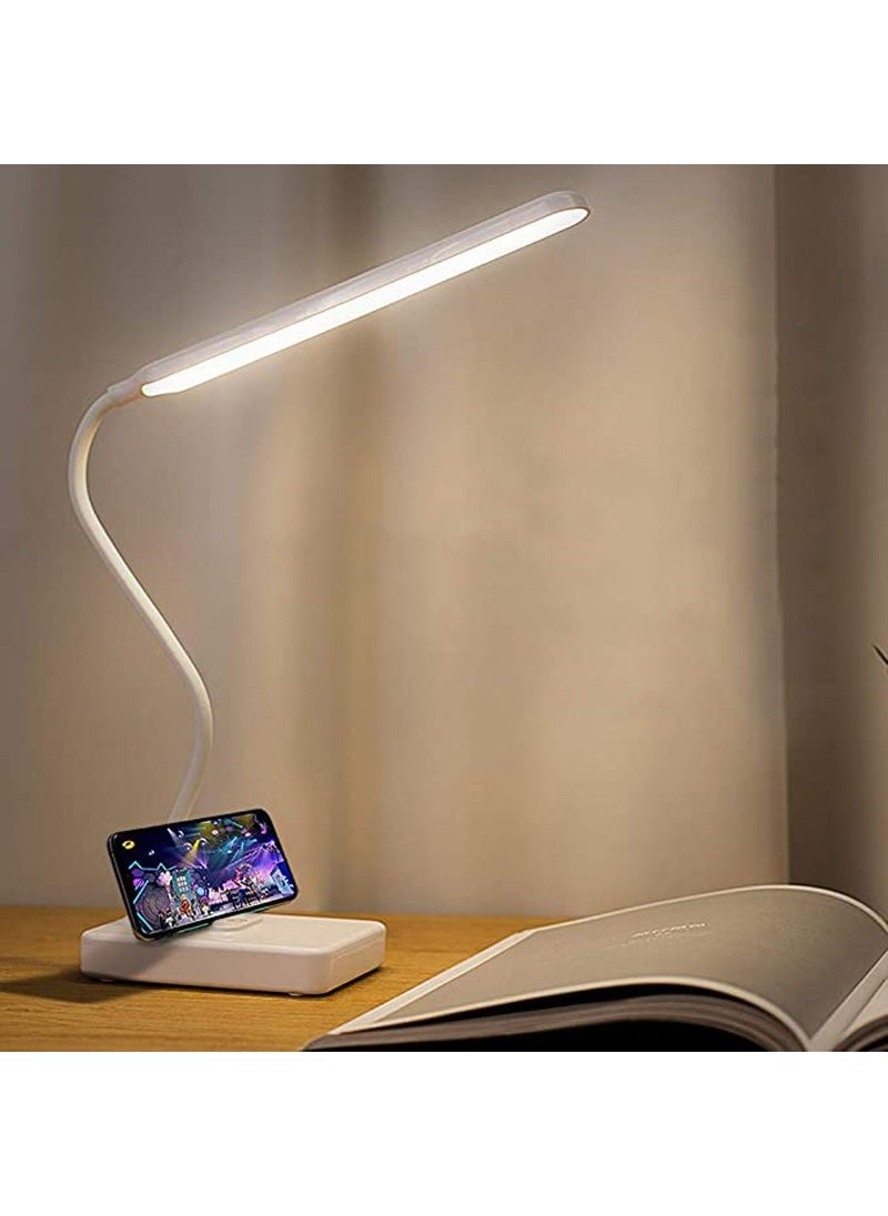 Technosmart USB Rechargeable White Phone Holder Table Lamp with Different Color Options Stylish Night Light Office  - Image 1